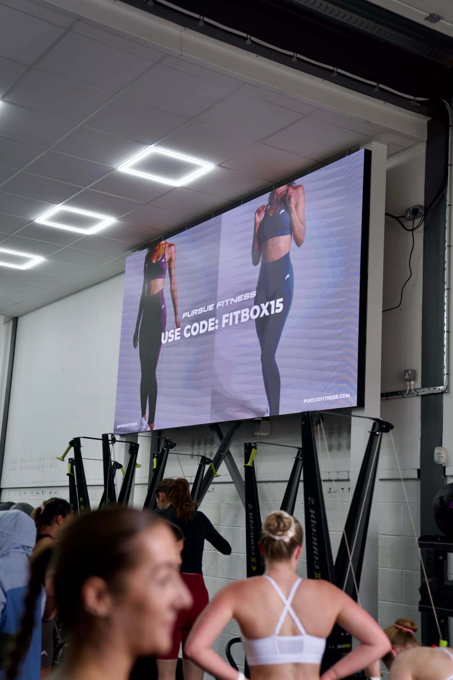 VYZR screen installed at Fitbox, Buckshaw Village, Chorley